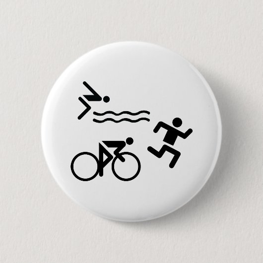 Triatholon - laufendes Schwimmenradfahren Button (Vorderseite)