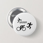 Triatholon - laufendes Schwimmenradfahren Button (Vorne & Hinten)