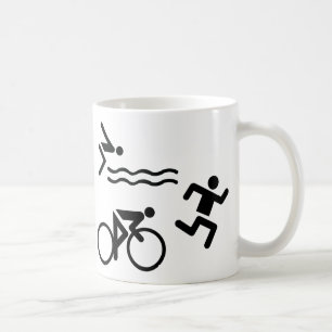 Triatholon - laufendes Schwimmenradfahren Kaffeetasse