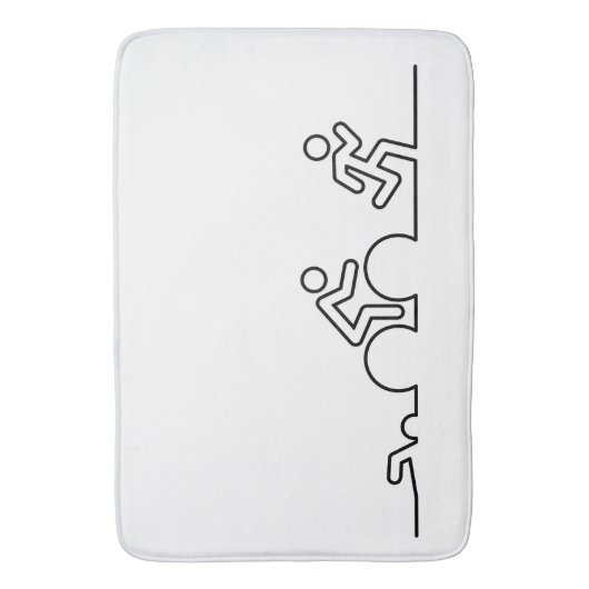 Triatlon. Zwemmen, wielrennen en hardlopen. Badematte (Vorderseite Vertikal)