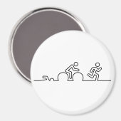 Triatlon Zwemmen, wielrennen en hardlopen. Magnet (Vorderseite/Rückseite)