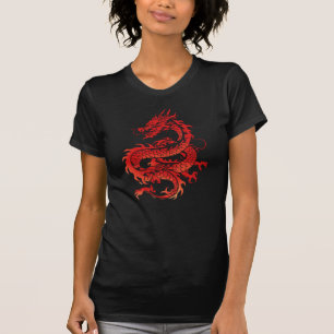 Tribal 90er y2k Cyberpunk chinesisches Drachen T-S T-Shirt
