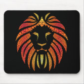 Tribal Abstrakt Orange Lion Face Mousepad (Vorne)