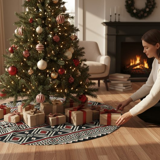 Tribal Abstrakt Pattern Polyester Weihnachtsbaumdecke