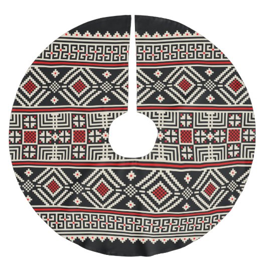 Tribal Abstrakt Pattern Polyester Weihnachtsbaumdecke (Vorderseite)