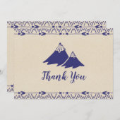 Tribal Adventure Navy Blue Baby Dusche Dankeskarte (Vorne/Hinten)