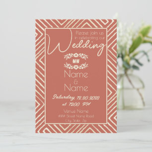 Tribal African Lmon Orange Wedding Einladung