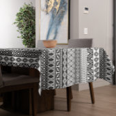 Tribal African Pattern Ethnic Black White Tischdecke
