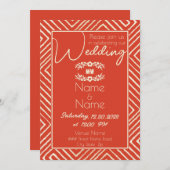Tribal African Spicy Orange Wedding Einladung (Vorne/Hinten)
