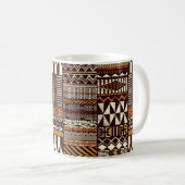 Tribal African style fabric patchwork abstract vin Kaffeetasse (VorderseiteRechts)