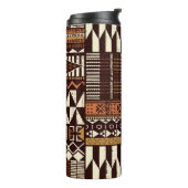 Tribal African style fabric patchwork abstract vin Thermosbecher (Nach links gedreht)