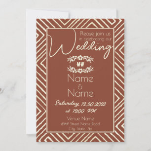 Tribal African Terracotta Burnt Orange Wedding Einladung