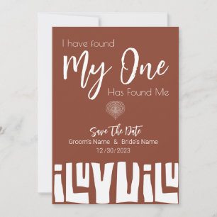 Tribal African Terracotta Burnt Orange Wedding Save The Date