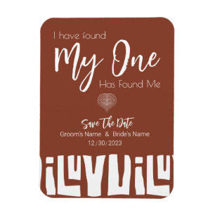 Tribal African Terracotta Orange Save the Date Magnet