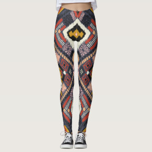 Tribal African Zickzack Aztec Muster Leggings
