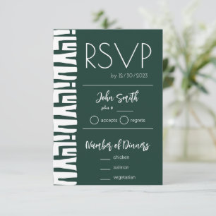 Tribal Afrikanische Hochzeit in Grün RSVP Karte
