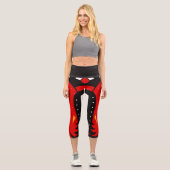 Tribal Afro Mask Capri Leggings (Vorderseite)