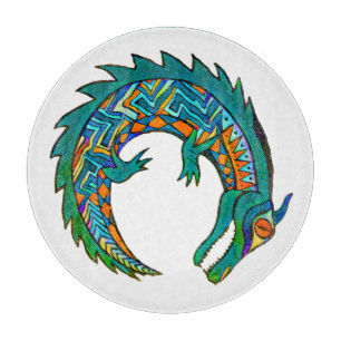 Tribal Alligator Art Akrylic Tray Schneidebrett