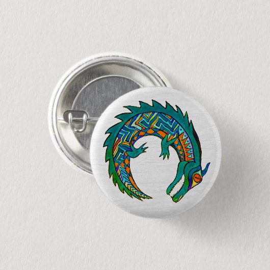 Tribal Alligator Art Button (Vorne & Hinten)