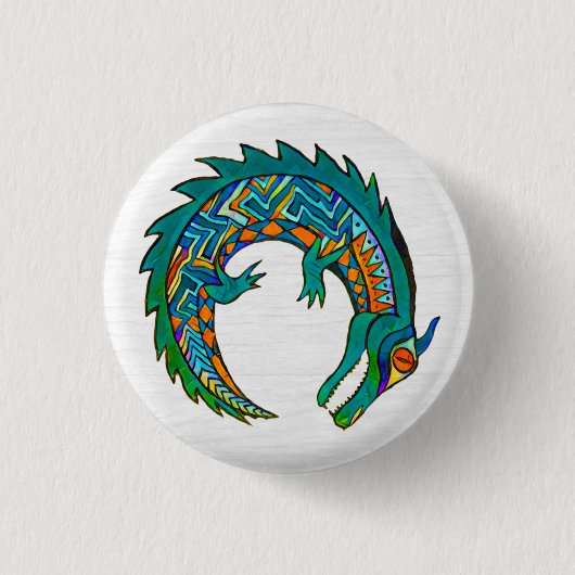 Tribal Alligator Art Button (Vorderseite)