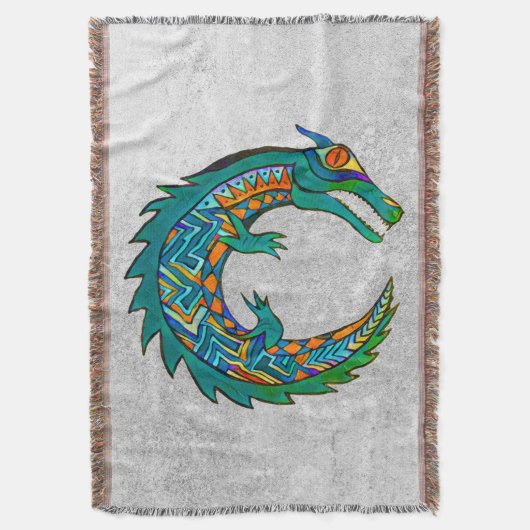 Tribal Alligator Art Decke (Vorderseite Vertikal)