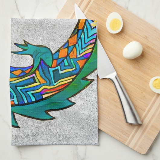 Tribal Alligator Art Geschirrtuch (Viertel Falte)