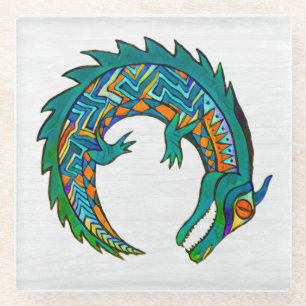 Tribal Alligator Art Glasuntersetzer