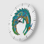 Tribal Alligator Art Große Wanduhr (Winkel)