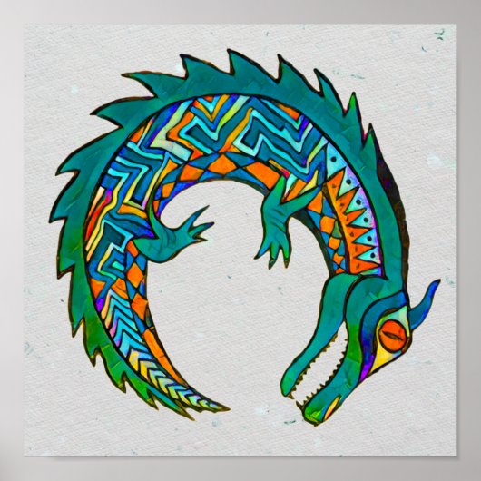 Tribal Alligator Art Poster (Vorne)