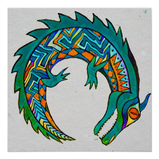 Tribal Alligator Art Poster (Vorderseite)