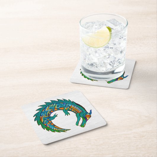 Tribal Alligator Art Rechteckiger Pappuntersetzer (Vor Ort)