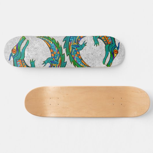 Tribal Alligator Art Skateboard (Horizontal)