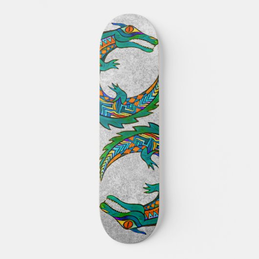 Tribal Alligator Art Skateboard (Vorderseite)