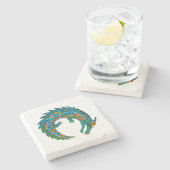 Tribal Alligator Art Steinuntersetzer (Seitenansicht)