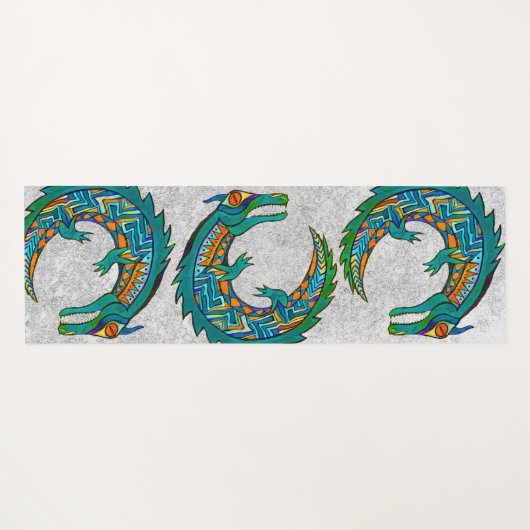 Tribal Alligator Art Yogamatte (Rückseite (Horizontal))