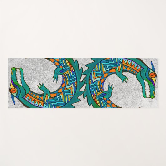 Tribal Alligator Art Yogamatte (Vorderseite (Horizontal))