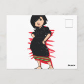 Tribal Angami Naga Girl Digitale Kunst Postkarte (Rückseite)