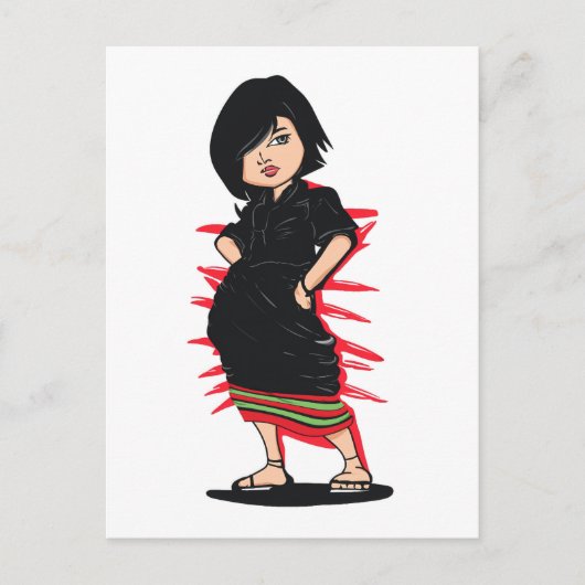 Tribal Angami Naga Girl Digitale Kunst Postkarte (Vorderseite)