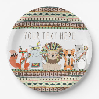 Tribal Animal Baby Dusche Pappteller