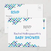 Tribal & Arrow Baby Boy Dusche UAWG Postkarte (Vorne/Hinten)