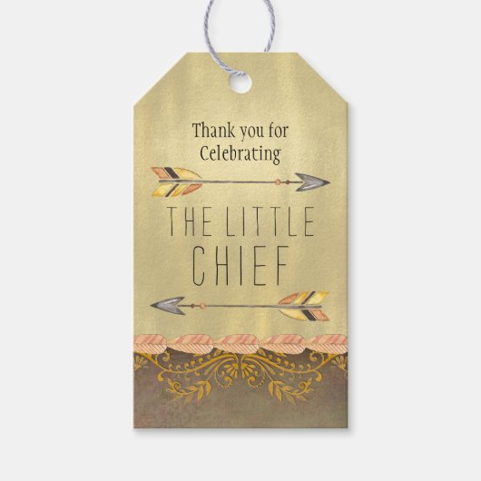 Tribal Arrow Baby Dusche Geschenkanhänger (Vorderseite)
