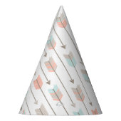 Tribal Arrow Gray Pink Blue Birthday Party Hat Partyhütchen (Links)