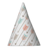 Tribal Arrow Gray Pink Blue Birthday Party Hat Partyhütchen (Rechts)