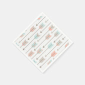 Tribal Arrow Gray Pink Blue Paper Napkins Serviette (Ecke)