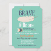 Tribal Arrow und Feather Birthday Party Blue Green Einladung (Vorderseite)