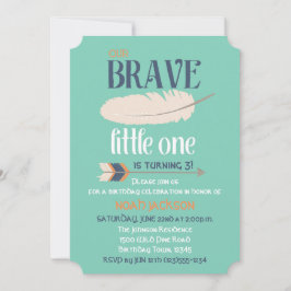 Tribal Arrow und Feather Birthday Party Blue Green Einladung