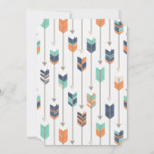 Tribal Arrow und Feather Birthday Party Blue Green Einladung (Rückseite)