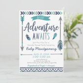Tribal Arrows Adventure Boy Baby Shower Einladung (Stehend Vorderseite)