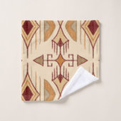 Tribal Arrows, Apricot, Burgund, Tan Badhandtuch Set (Waschlappen)