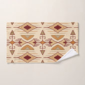 Tribal Arrows, Apricot, Burgund, Tan Badhandtuch Set (Handtuch)